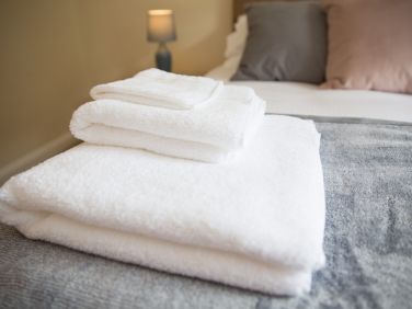 Luxury, soft towels provided at Wall & Lakes holiday cottage on Cumbria/Northumbria border