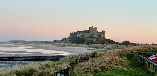 Bamburgh Castle and beach