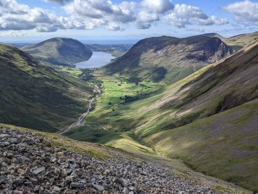 Looking from Great Gable down Wastewater to the Irish Sea