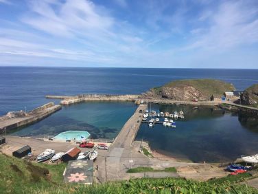Portknockie harbour and paddling pool