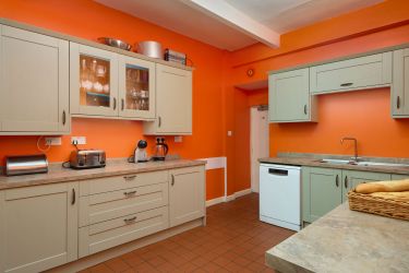 Lots of worktops for large group meal preparation