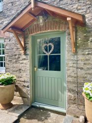 Front door and Oak Canopy