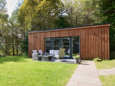 Outside seating and spa room