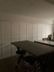 The stunning shutters in the Kitchen/Diner keeping it nice and cozy at night!