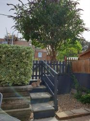 Patio with view onto parking area