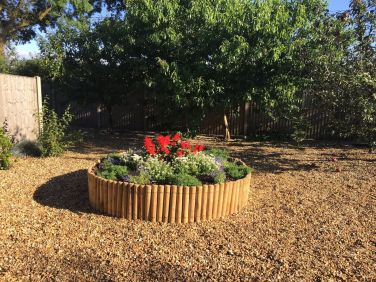 Back garden flower bed