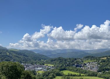 Dolgellau nestled in the foothills of Cader Idris