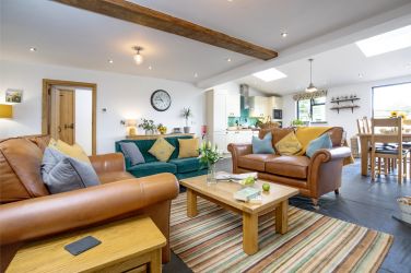 Living area looking at the kitchen.