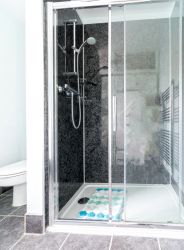 Downstairs walk in shower