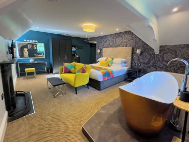 Spacious, luxury bedroom.
