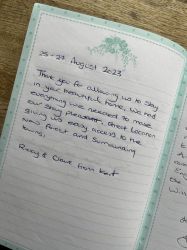 Lovely comment made in our guest book