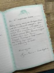 Lovely comment made in our guest book
