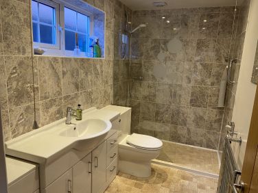 Bathroom with walk in shower