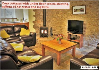 Comfy lounge with underfloor heating and woodburning stove