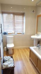 Bathroom - bath with electric boost shower above