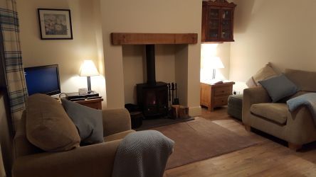 Lounge with log burning stove