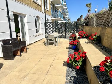 Sunny private patio.