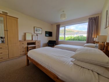 Spacious room and tv.
