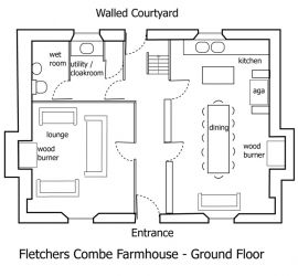 Farmhouse Room Plan - Downstairs, road level