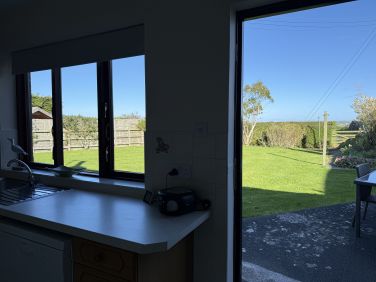 View from kitchen and door to the garden