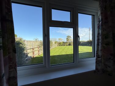 View from second twin room into the garden