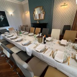 The Belmont Barmouth dining room seating all 18 guests