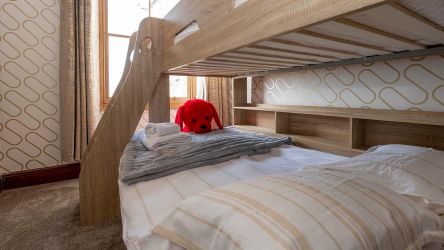 Bunk Bed room with adult size bunk bed with double under and single over