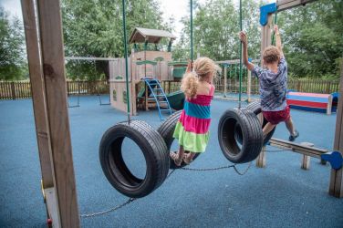 Children's playground and crazy golf on the park