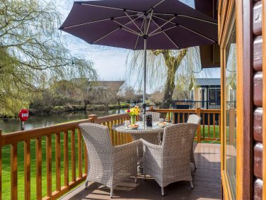 The south facing decking