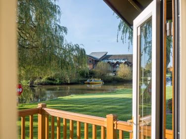 The yellow river taxi leaves from just across the river for your cruise into Stratford upon Avon