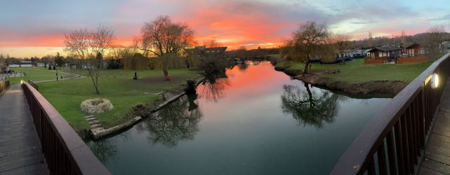 Sunset over the park