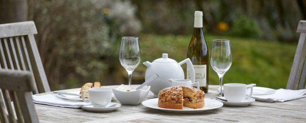 Tea or Wine Or Both , sitting on the South Facing Terrace