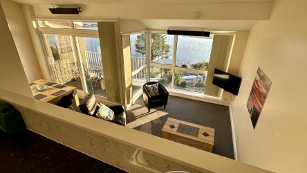 Curlew - Aberdovey Hillside Village - View from kitchen of dining, lounge & balcony