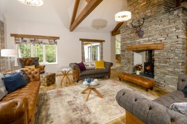Fireplace in the greenhouse