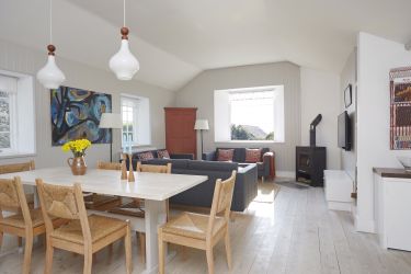 Open Plan Living on one level, Scandi wood flooring.