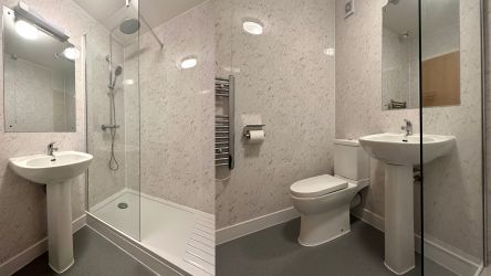 Otter - Aberdovey Hillside Village - shower room with walk-in shower