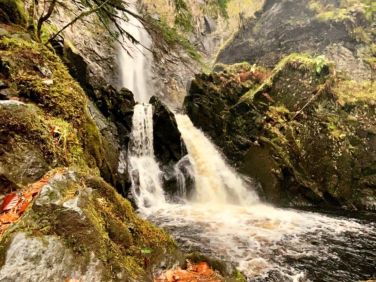 At over 40m high, Plodda Falls is the area's highest waterfall,  3.5 miles from the cottage