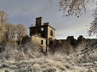 Guisachan Mansion ruins, once the grand ancestral home of Lord and Lady Tweedmouth, stand historic.