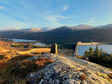 Mullardoch dam in Glen Cannich, one of three stunning glens located a short drive from the cottage