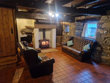 The living area with log burner