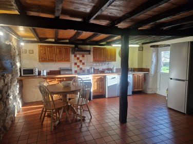 Open plan living showing the kitchen and dining area