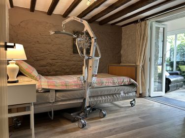 Profiling bed and hoist hire option EXTRA COST (double bed is removed)