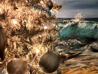 Tastefully decorated for Christmas.