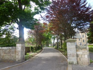 Entrance to road in summer