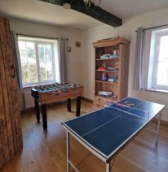 Games room with mini table tennis and table football