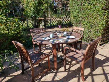 Enjoy the view sitting in the private garden.