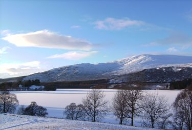 A Winter Forzen Loch Alvie.