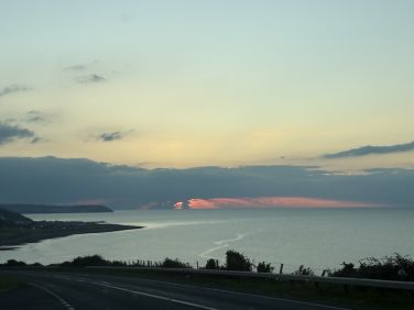 Coast road view from golf club to lodge