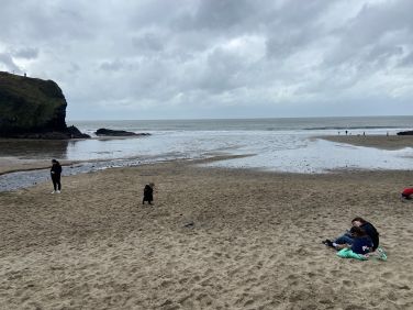 Nearby llangranog beach in March