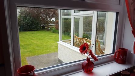 View of garden & conservatory from kitchen